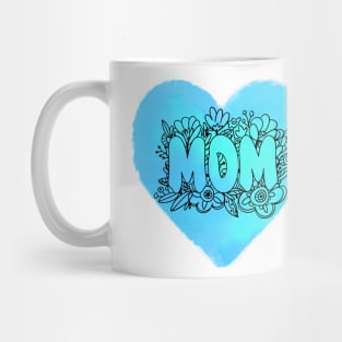 Blue Heart Mom Mug